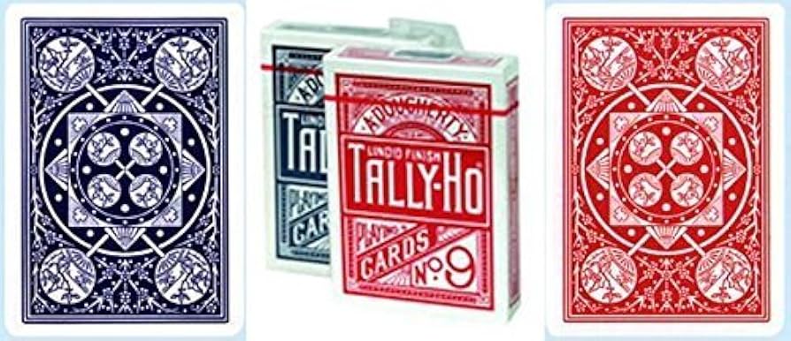 Amazon.com: Tally Ho Fan Back Playing Cards Red or Blue by